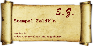 Stempel Zalán névjegykártya